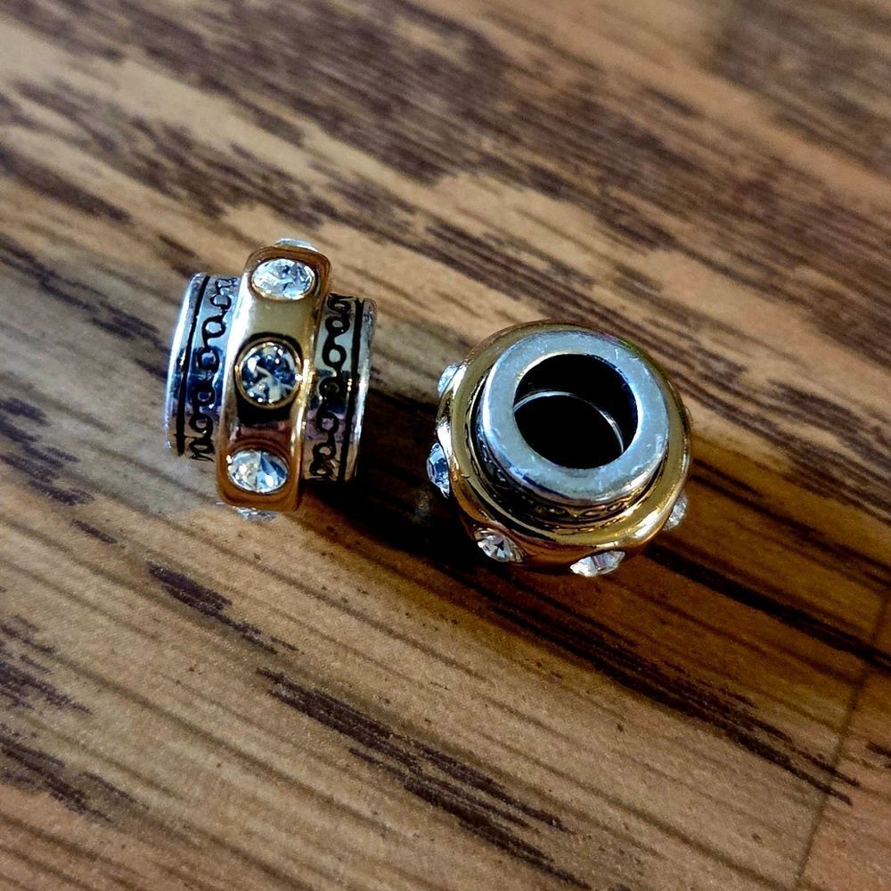 BRIGHTON "Dazzle" Crystal & Gold Slider Charm... Sweet & Sparkly! Last One! - Picture 2 of 4